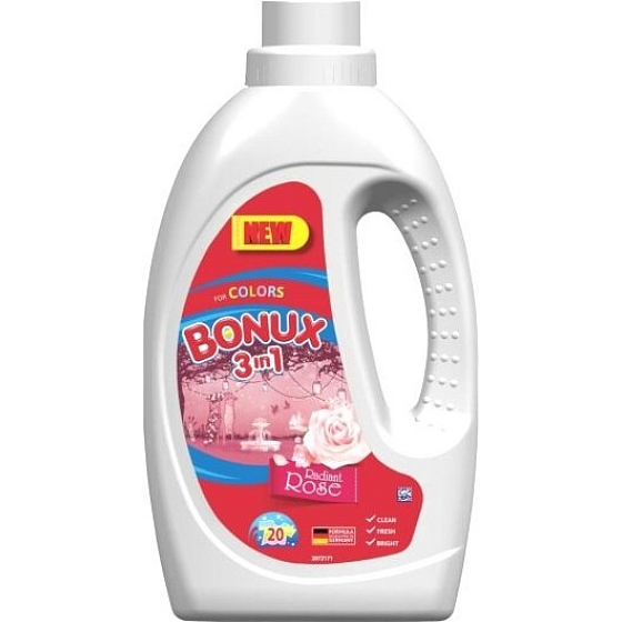 Bonux Color Radiant Rose 3in1 Flüssigwaschmittel für Buntwäsche 20 Waschladungen 1,1 l