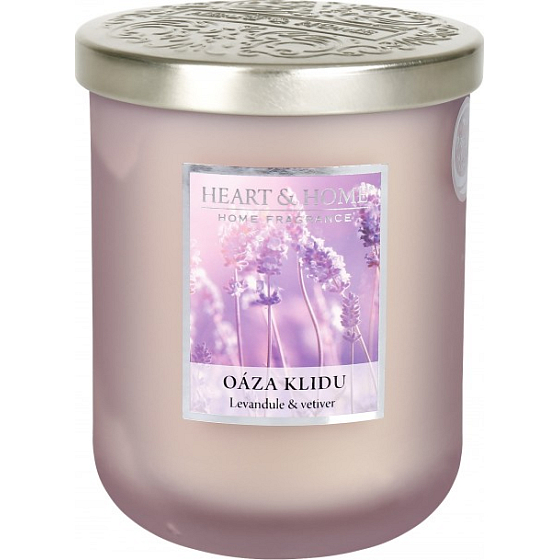 Heart & Home Oasis of peace Soja-Duftkerze groß brennt bis zu 70 Stunden 340 g