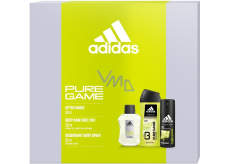 Adidas Pure Game Aftershave 100 ml + Deodorant Spray 150 ml + Duschgel 250 ml, Kosmetikset für Männer