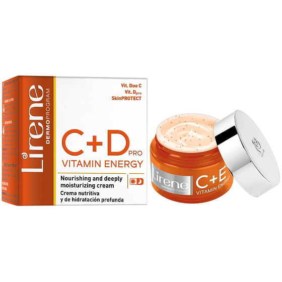 Lirene C+D Vitamin Energy tief feuchtigkeitsspendende und nährende Creme für alle Hauttypen 50 ml