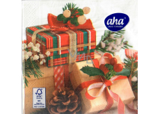 Aha Papierservietten 3 Lagen 33 x 33 cm 20 Stück Weihnachtsgeschenke, Kegel