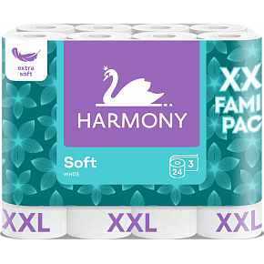Harmony Soft Family Pack 3-lagiges Toilettenpapier, 24 Rollen, 15,7 m Rolle