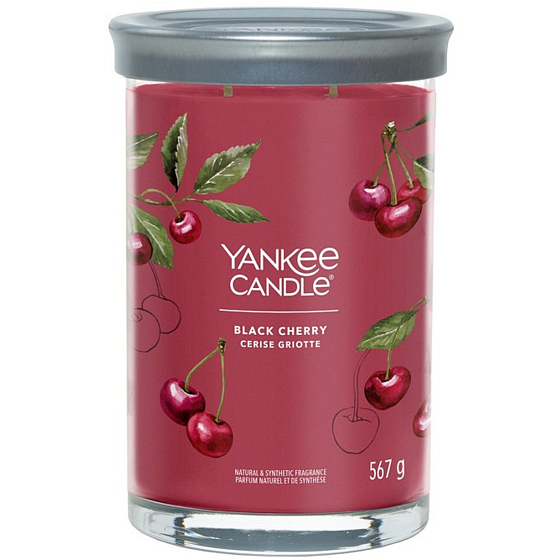 Yankee Candle Black Cherry - Reife Kirsche duftende Kerze Signature Tumbler großes Glas 2 Dochte 567 g