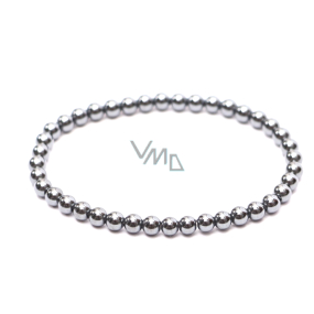 Hämatit-Armband elastischer Naturstein, Kugel 4 mm / 15 cm, für Kinder, gesunder Blutstein