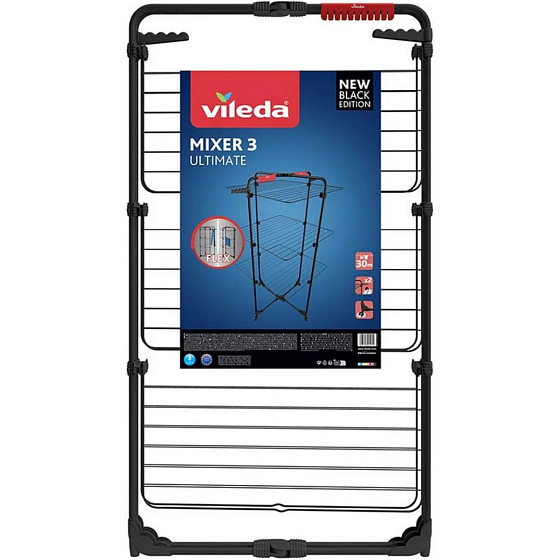 Vileda Mixer 3 Ultimate Wäscheständer, Trockenfläche 30 m, schwarz