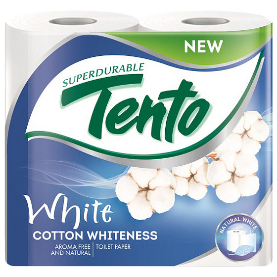 Das Toilettenpapier Cotton Whiteness weiß 2-lagig 156 reißt 4 Stück