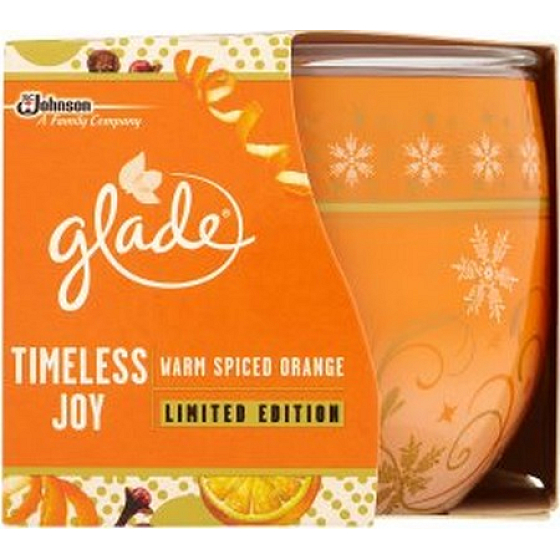 Glade von Brise Warm Spiced Orange Duftkerze in Glas, Brenndauer bis zu 30 Stunden 120 g
