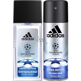 Adidas UEFA Champions League Arena Edition Deodorant-Spray für Männer 150 ml + parfümiertes Deodorantglas 75 ml, Duopack
