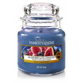 Yankee Candle Mulberry & Fig Delight - Köstliche Duftkerze für Maulbeere und Feigen Klassisches kleines Glas 104 g