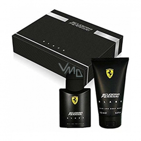 Ferrari Scuderia Schwarzes Eau de Toilette für Männer 75 ml + 2in1 Duschgel 150 ml, Geschenkset