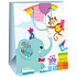 Ditipo Geschenk Papiertüte 18 x 10 x 22,7 cm blau, Elefant