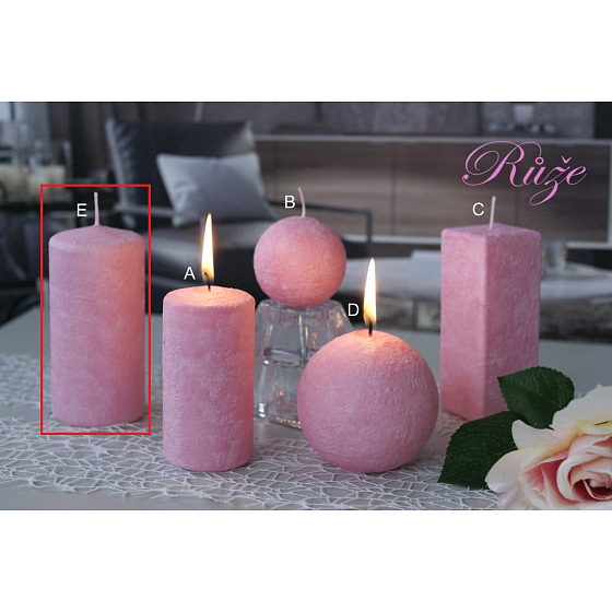 Lima Marmor Duft von Blumen Rosenduftkerze rosa Zylinder 60 x 120 mm 1 Stück