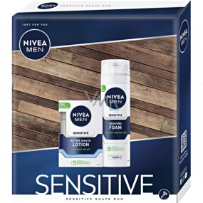Nivea Men Sensitive Aftershave 100 ml + Rasierschaum 200 ml, Kosmetikset für Männer