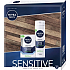 Nivea Men Sensitive Aftershave 100 ml + Rasierschaum 200 ml, Kosmetikset für Männer