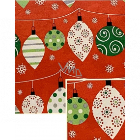 Nekupto Weihnachtsgeschenkpapier 70 x 1000 cm Rot mit grünen und weißen Verzierungen