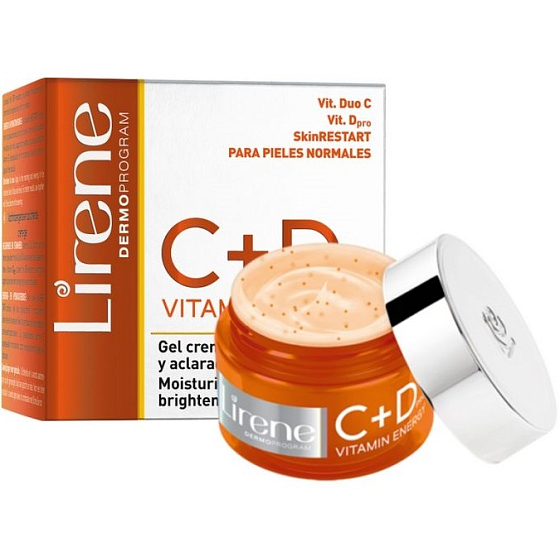 Lirene C+D Vitamin Energy Feuchtigkeitsspendende und aufhellende Gel-Creme für normale Haut 50 ml