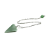 Aventurin grünes Pendel Naturstein 2,5 cm + 18 cm Kette mit Perle, Glücksstein