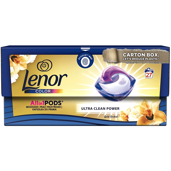 Lenor All in 1 Pods Color Gold Orchid Gelkapseln zum Waschen von Buntwäsche 27 Stück 642,6 g