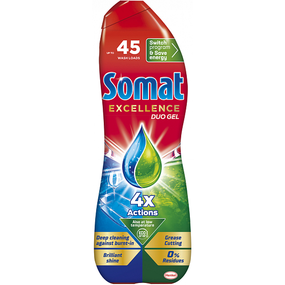Somat Excellence Duo Gel AntiGrease Geschirrspülgel 45 Dosen 810 ml