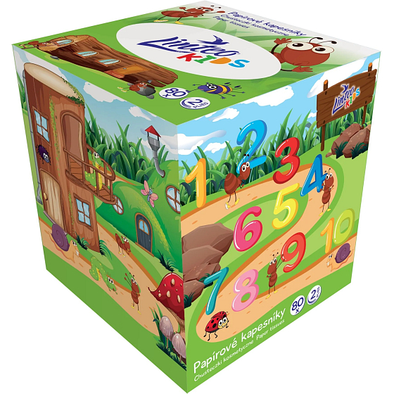 Linteo Kids Papiertaschentücher farbig 2lagig 80 Stück Schachtel