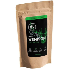 D-BARF Lyo snack Venison gefriergetrocknetes Wildbret, natürlicher Fleischgenuss für Hunde und Katzen 20 g