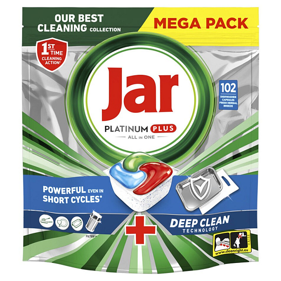 Jar Platinum Plus Deep Clean Geschirrspülkapseln 102 Stück
