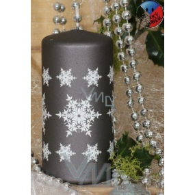 Lima Snowflake Kerze grau Zylinder 60 x 120 mm 1 Stück