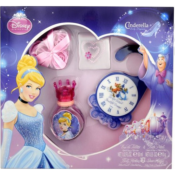 Disney Princess - Aschenputtel Eau de Toilette 30 ml + Seifenrosen 3 Stück + Tag, Mädchenkassette