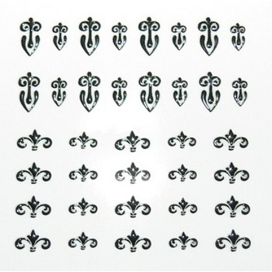 Absolute Cosmetics Nail Art selbstklebende Nagelaufkleber NT012 1 Blatt