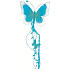 Schmetterling mit Nylonflügeln und Federn blau 73 x 17 cm