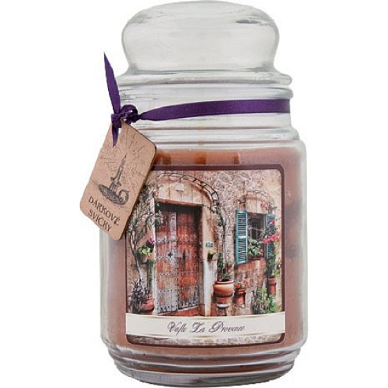 Böhmen Geschenke Waffeln la Provence Geschenk Duftkerze in Glas Brennzeit 105-120 Stunden 510 g