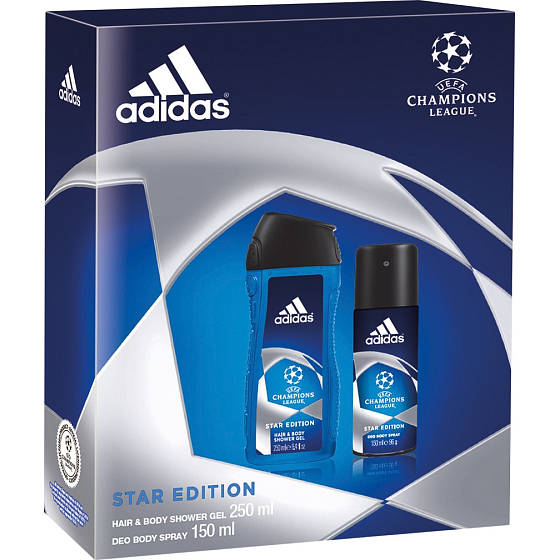 Deodorant Spray der Adidas UEFA Champions League Star Edition II 150 ml + Duschgel 250 ml für Männer