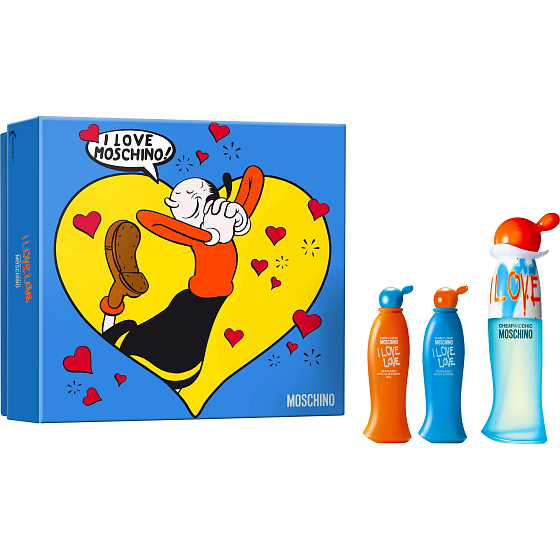 Moschino Ich liebe Liebe Eau de Toilette für Frauen 30 ml + Körperlotion 25 ml + Duschgel 25 ml, Geschenkset