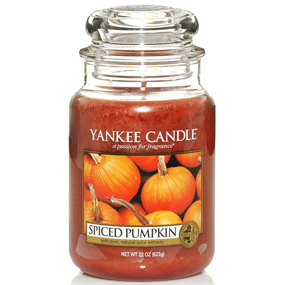 Yankee Candle Spiced Pumpkin - Würzige Kürbis-Duftkerze Klassisches großes Glas 623 g