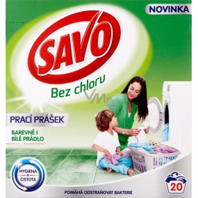 Savo Universal chlorfreies Waschpulver für farbige und weiße Wäsche 20 Dosen 1,4 kg