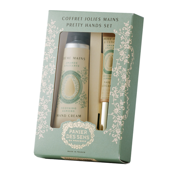 Panier des Sens Mandel Handcreme 30 ml + Öl für Nägel und Nagelhaut 7,5 ml, Kosmetikset