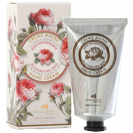 Panier des Sens Rose Luxus regenerierende, beruhigende Handcreme 75 ml