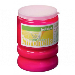 Bolsius Aromatic Citronella abwehrende Duftkerze gegen Mücken, aus Kunststoff, pinkfarben 65 x 86 mm