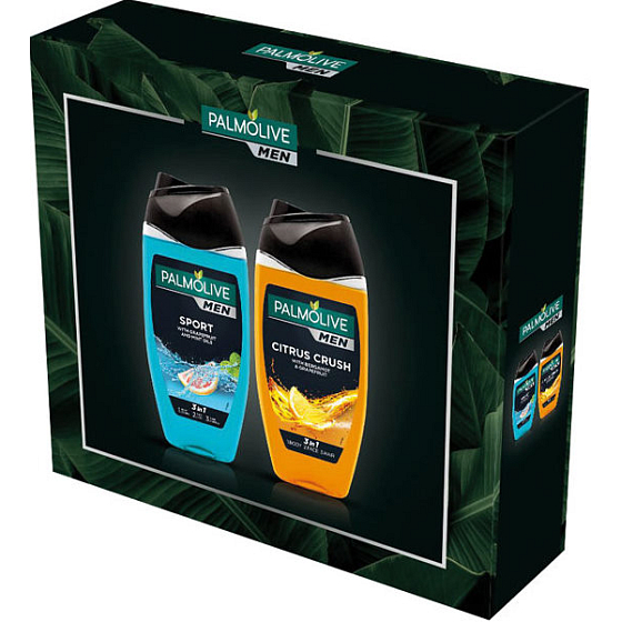 Palmolive Men Sport 3 in 1 Duschgel 250 ml + Citrus Crush 3 in 1 Duschgel 250 ml, Kosmetikset