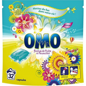 Omo Festival de Fruits Liquid Caps Gelkapseln zum Waschen von farbiger und weißer Wäsche 32 Dosen 841 g
