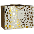 Geschenk Papiertüte Box 18 x 12 x 9 cm abschließbar, mit goldenen Rädern