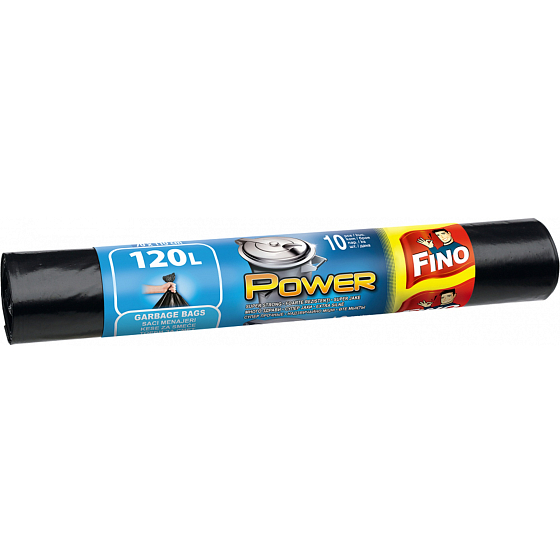 Fino Power Waste bags schwarz, 45 µ, 120 Liter 77 x 110 cm, 10 Stück
