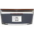 WoodWick Indigo Suede - Blaue Wildleder-Duftkerze mit Holzdocht und Deckel Glasboot 453 g