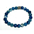 Achat blau Facettenarmband elastisch Naturstein, Kugel 8 mm / 16 - 17 cm