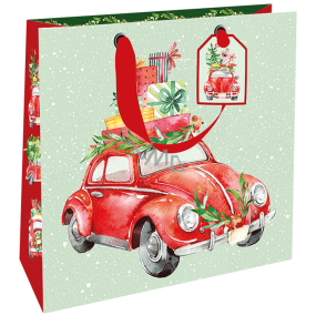 Nekupto Geschenkpapier Tasche Luxus 23 x 23 cm Weihnachten Auto mit Geschenken