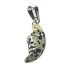 Jaspis Dalmatiner Mond Anhänger Naturstein, handgeschliffene Figur 2,2 x 10 mm, Stein der positiven Energie