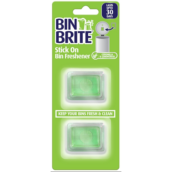Bin Brite Zitrone und Zitronengras Klebelufterfrischer für den Mülleimer 2 Stück