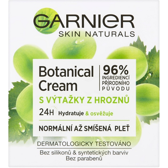 Garnier Skin Naturals Botanische Creme mit Traubenextrakten 24h Feuchtigkeitsspendende Tagescreme normale und Mischhaut 50 ml