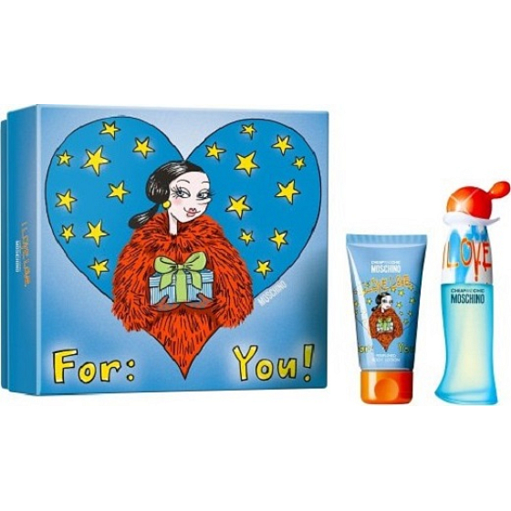 Moschino Ich liebe Liebe EdT 30 ml Eau de Toilette Damen + 50 ml Körperlotion, 2015 Geschenkset