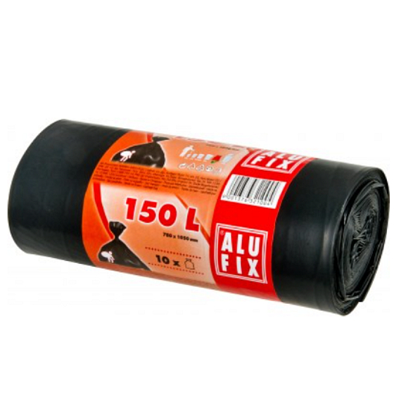 Alufix Müllsäcke schwarz, 35µm, 150 Liter, 78 x 105 cm, 10 Stück